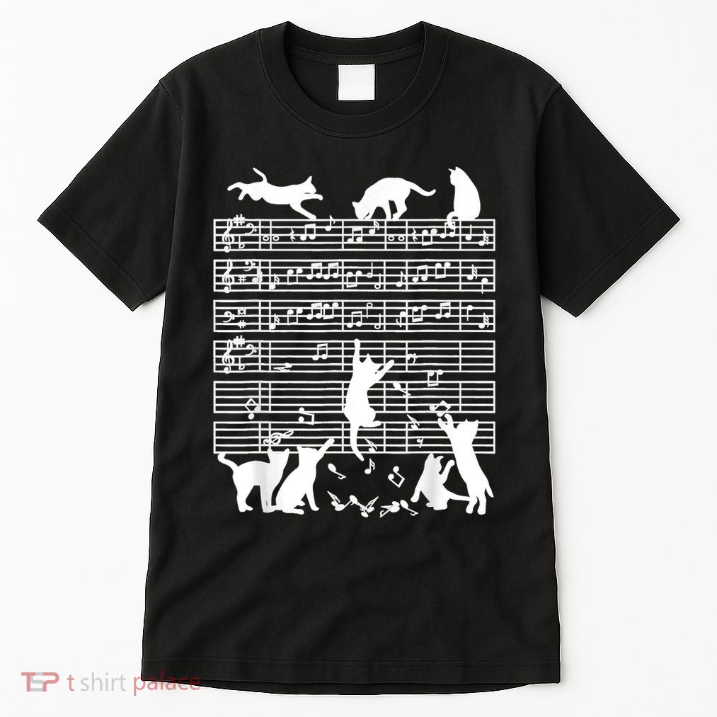 Cats Musical Notes Music Musician Composer Cat Lover Tall T-Shirt