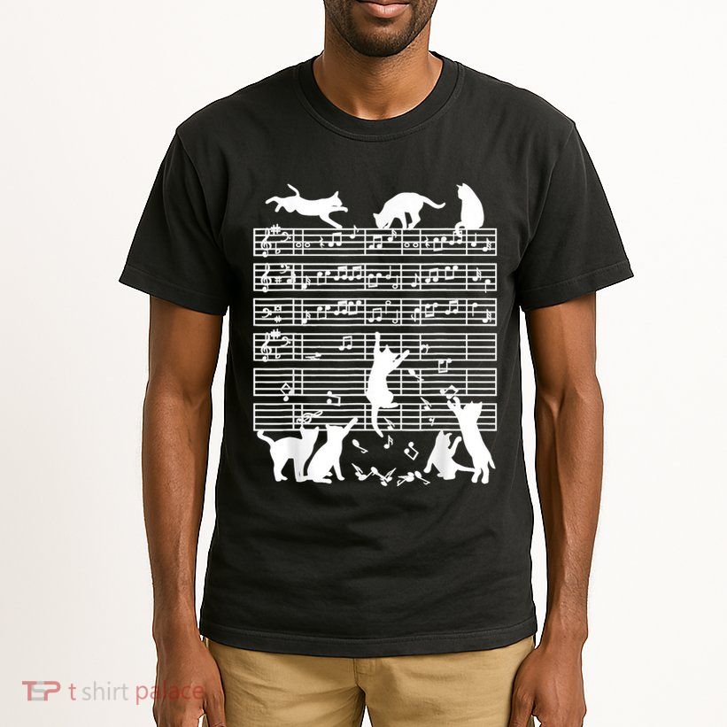 Cats Musical Notes Music Musician Composer Cat Lover Tall T-Shirt