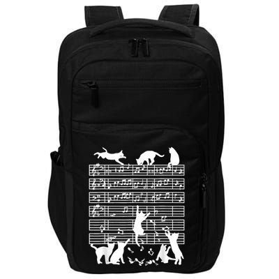 Cats Musical Notes Music Musician Composer Cat Lover Impact Tech Backpack