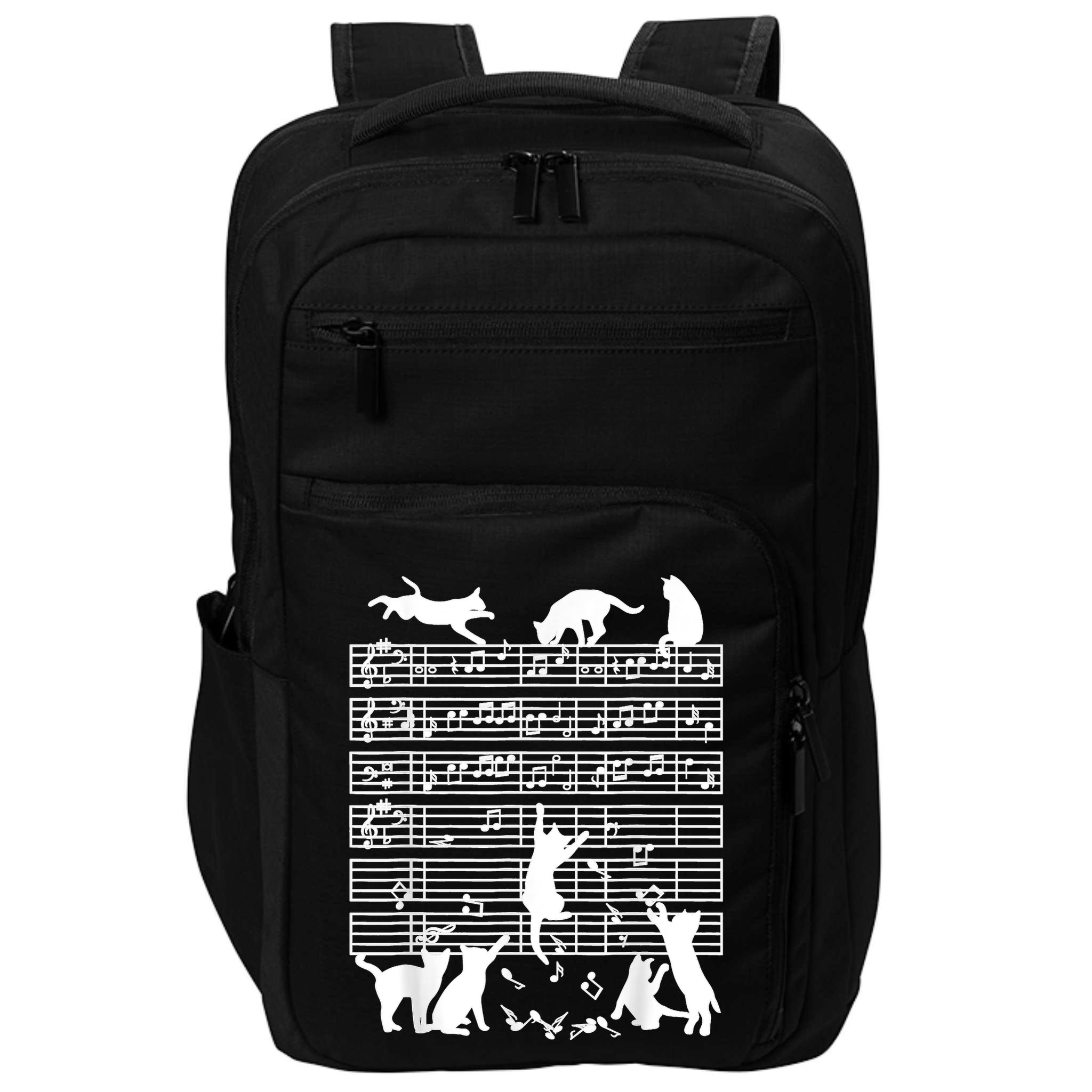 Cats Musical Notes Music Musician Composer Cat Lover Impact Tech Backpack