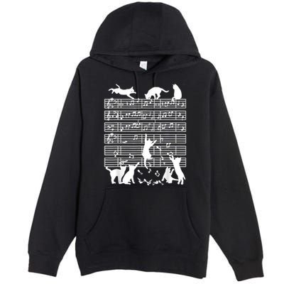 Cats Musical Notes Music Musician Composer Cat Lover Premium Pullover Hoodie