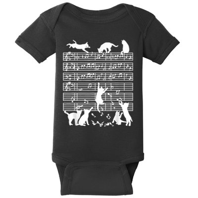Cats Musical Notes Music Musician Composer Cat Lover Baby Bodysuit