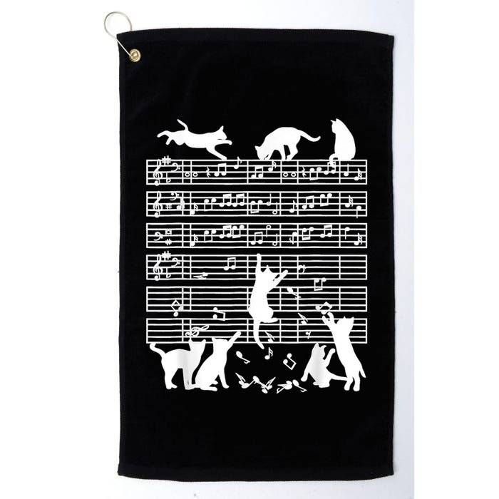 Cats Musical Notes Music Musician Composer Cat Lover Golf Towel