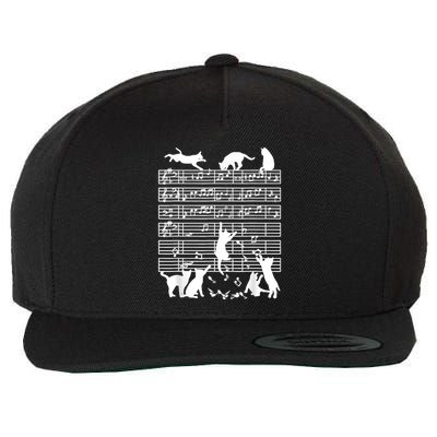 Cats Musical Notes Music Musician Composer Cat Lover Wool Snapback Cap