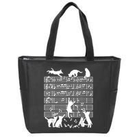 Cats Musical Notes Music Musician Composer Cat Lover Zip Tote Bag