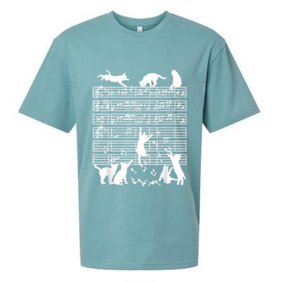 Cats Musical Notes Music Musician Composer Cat Lover Sueded Cloud Jersey T-Shirt