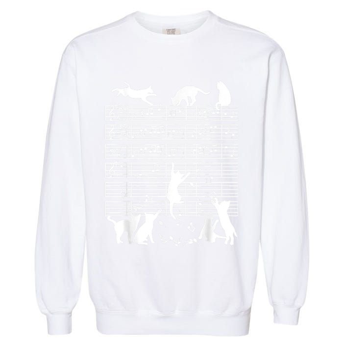 Cats Musical Notes Music Musician Composer Cat Lover Garment-Dyed Sweatshirt