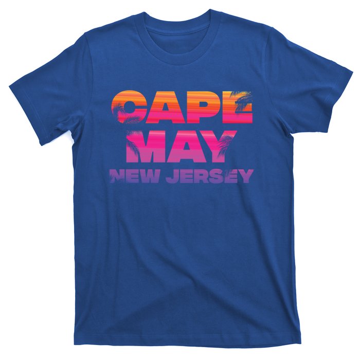 Cape May Nj Rainbow Souvenir Colorful Sunset Family Trip Gift T-Shirt