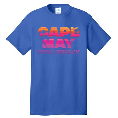 Cape May Nj Rainbow Souvenir Colorful Sunset Family Trip Gift Tall T-Shirt