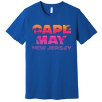 Cape May Nj Rainbow Souvenir Colorful Sunset Family Trip Gift Premium T-Shirt