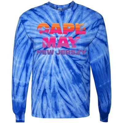 Cape May Nj Rainbow Souvenir Colorful Sunset Family Trip Gift Tie-Dye Long Sleeve Shirt