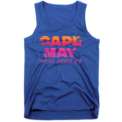 Cape May Nj Rainbow Souvenir Colorful Sunset Family Trip Gift Tank Top