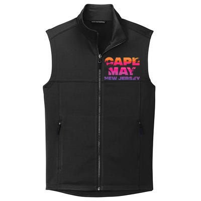 Cape May Nj Rainbow Souvenir Colorful Sunset Family Trip Gift Collective Smooth Fleece Vest