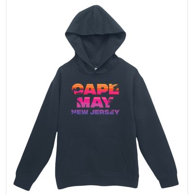 Cape May Nj Rainbow Souvenir Colorful Sunset Family Trip Gift Urban Pullover Hoodie