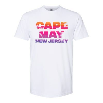 Cape May Nj Rainbow Souvenir Colorful Sunset Family Trip Gift Softstyle CVC T-Shirt