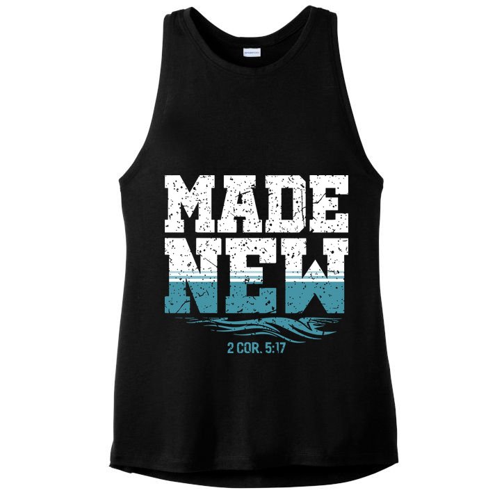 Christian Made New Baptism Ladies PosiCharge Tri-Blend Wicking Tank