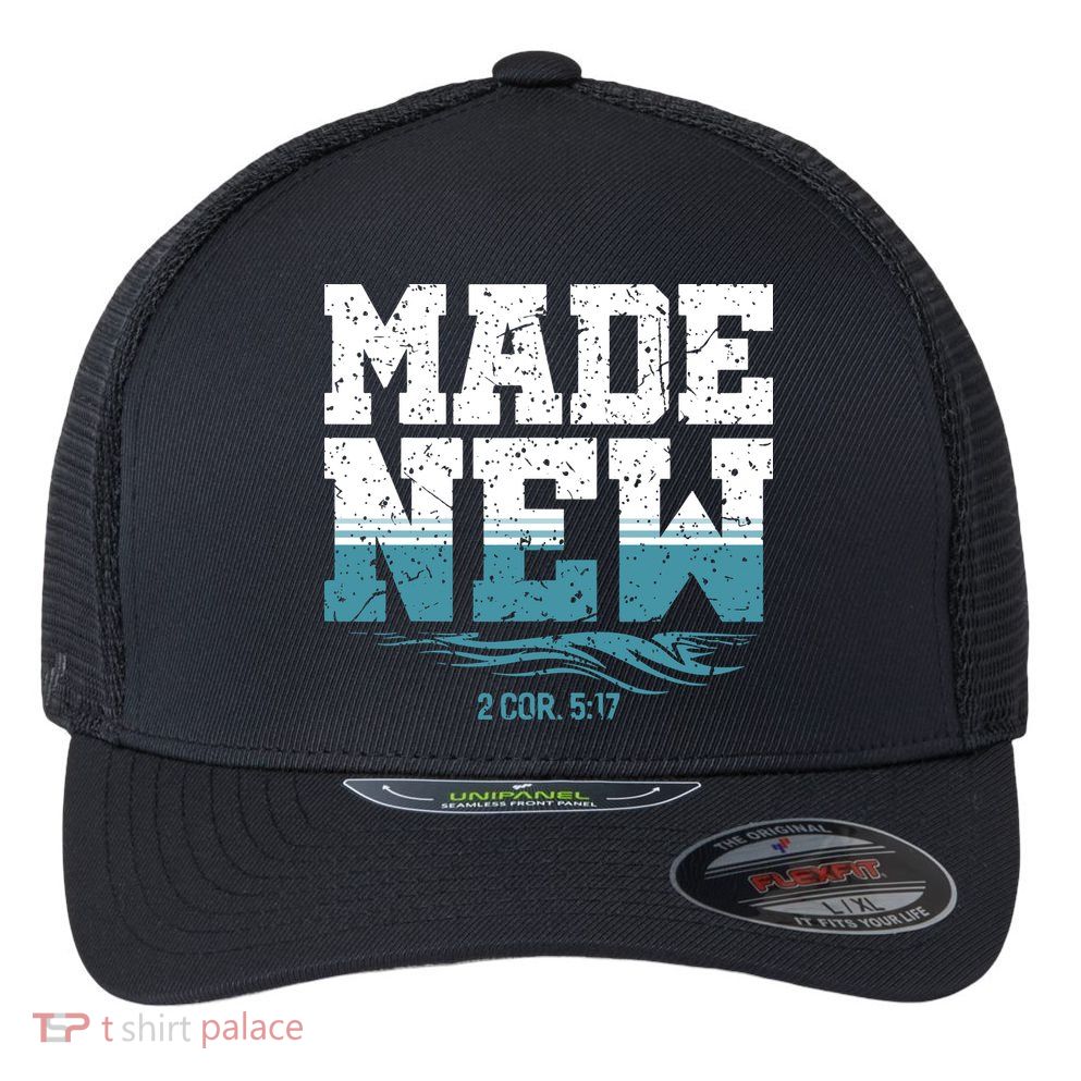 Christian Made New Baptism Flexfit Unipanel Trucker Cap