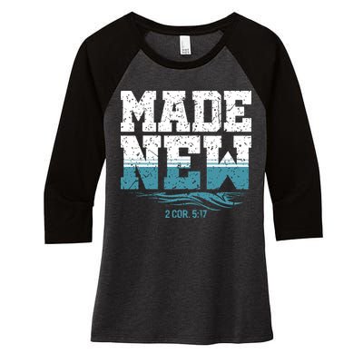 Christian Made New Baptism Women's Tri-Blend 3/4-Sleeve Raglan Shirt