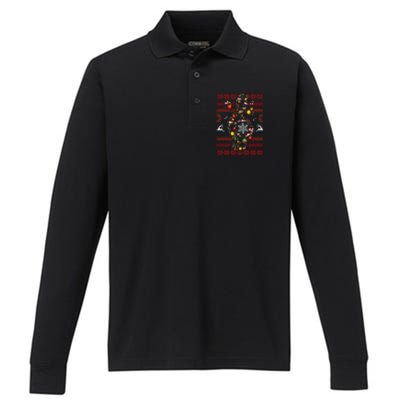 Christmas Musical Note Music Lover Teacher Sing Carols Xmas Performance Long Sleeve Polo