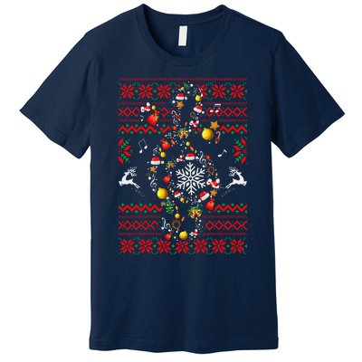 Christmas Musical Note Music Lover Teacher Sing Carols Xmas Premium T-Shirt