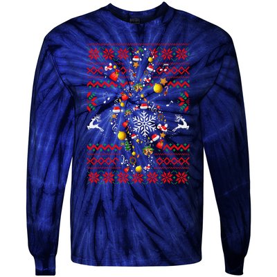 Christmas Musical Note Music Lover Teacher Sing Carols Xmas Tie-Dye Long Sleeve Shirt