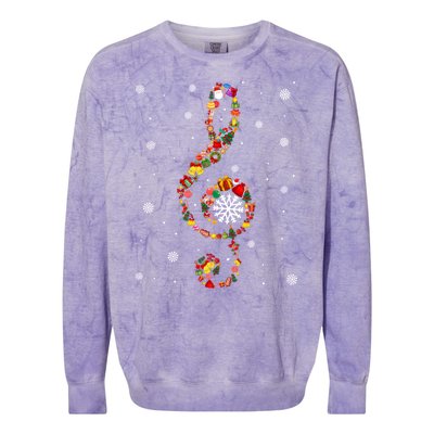 Christmas Music Note Symbol School Music Teacher Lover Xmas Colorblast Crewneck Sweatshirt