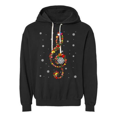 Christmas Music Note Symbol School Music Teacher Lover Xmas Garment-Dyed Fleece Hoodie