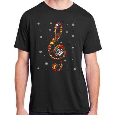 Christmas Music Note Symbol School Music Teacher Lover Xmas Adult ChromaSoft Performance T-Shirt