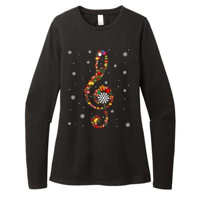 Christmas Music Note Symbol School Music Teacher Lover Xmas Womens CVC Long Sleeve Shirt