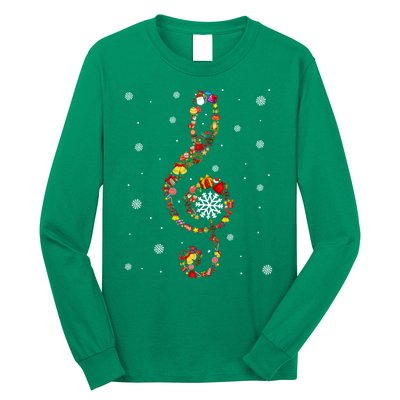 Christmas Music Note Symbol School Music Teacher Lover Xmas Long Sleeve Shirt