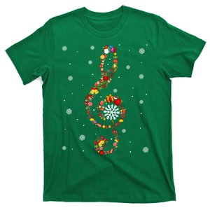 Christmas Music Note Symbol School Music Teacher Lover Xmas T-Shirt