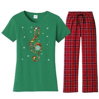 Christmas Music Note Symbol School Music Teacher Lover Xmas Women's Flannel Pajama Set