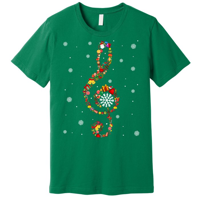 Christmas Music Note Symbol School Music Teacher Lover Xmas Premium T-Shirt