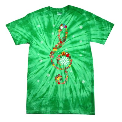 Christmas Music Note Symbol School Music Teacher Lover Xmas Tie-Dye T-Shirt