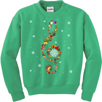 Christmas Music Note Symbol School Music Teacher Lover Xmas Kids Sweatshirt