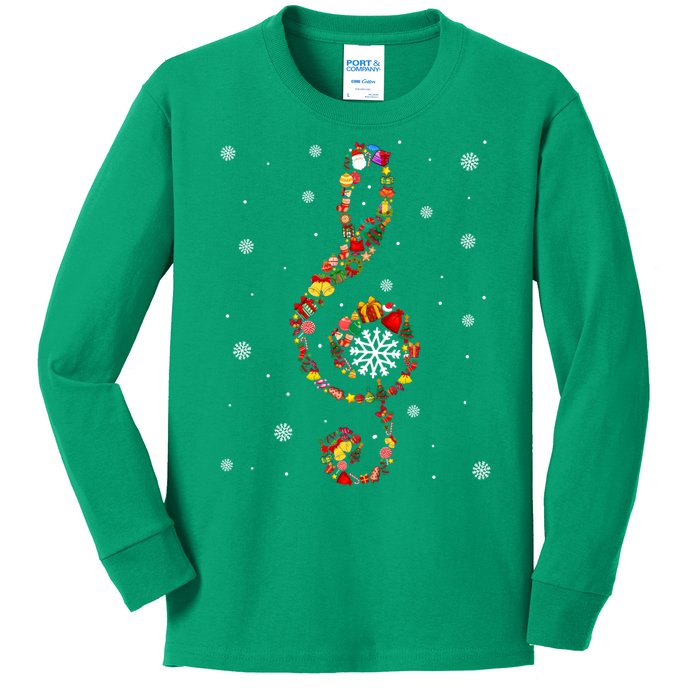 Christmas Music Note Symbol School Music Teacher Lover Xmas Kids Long Sleeve Shirt