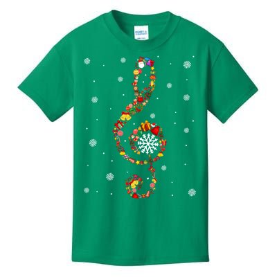 Christmas Music Note Symbol School Music Teacher Lover Xmas Kids T-Shirt