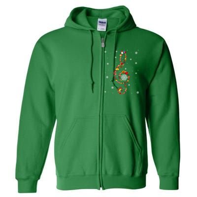 Christmas Music Note Symbol School Music Teacher Lover Xmas Full Zip Hoodie