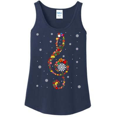 Christmas Music Note Symbol School Music Teacher Lover Xmas Ladies Essential Tank