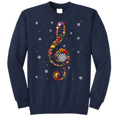 Christmas Music Note Symbol School Music Teacher Lover Xmas Tall Sweatshirt