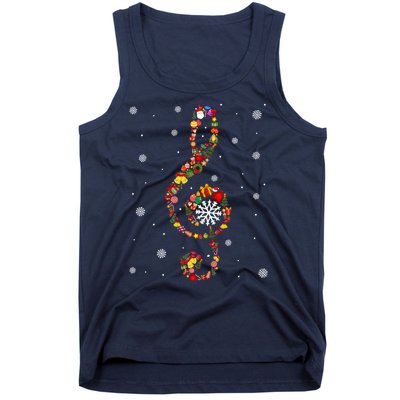 Christmas Music Note Symbol School Music Teacher Lover Xmas Tank Top