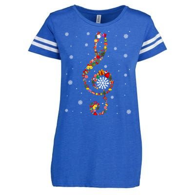 Christmas Music Note Symbol School Music Teacher Lover Xmas Enza Ladies Jersey Football T-Shirt