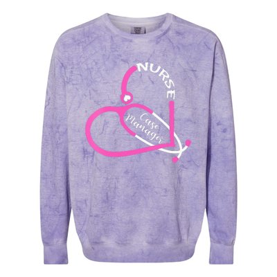 Case Manager Nurse Stethoscope Heart Love RN Nursing Colorblast Crewneck Sweatshirt