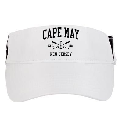 Cape May Nj Vintage Crossed Oars Boat Anchor Sports Adult Drive Performance Visor