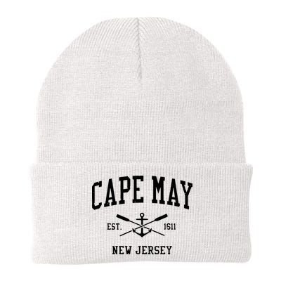 Cape May Nj Vintage Crossed Oars Boat Anchor Sports Beanie