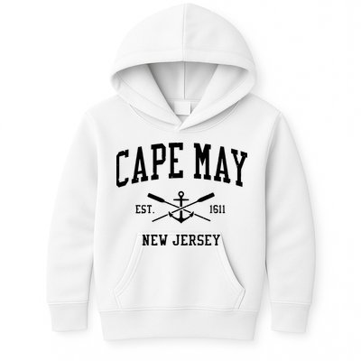Cape May Nj Vintage Crossed Oars Boat Anchor Sports Kids Hoodie