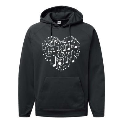 Cool Music Note Art For  Music Musical Note Lover Performance Fleece Hoodie