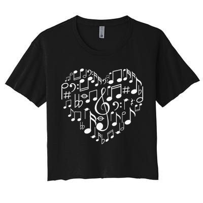 Cool Music Note Art For  Music Musical Note Lover Crop Top
