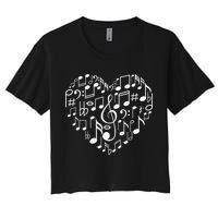 Cool Music Note Art For  Music Musical Note Lover Women's Crop Top Tee