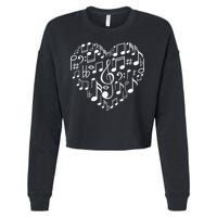 Cool Music Note Art For  Music Musical Note Lover Cropped Pullover Crew